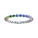Silver 925 Rhodium Plated Rainbow CZ Eternity Ring - BGR01243 | Silver Palace Inc.