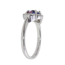 Rhodium Plated 925 Sterling Silver Oval Synthetic Mystic Topaz CZ Ring - BGR01247