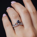 Rhodium Plated 925 Sterling Silver Crown Synthetic Mystic Topaz CZ Ring - BGR01268