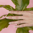 Anillo de plata de ley 925 bañado en oro con diseño de serpiente y circonitas - BGR01274