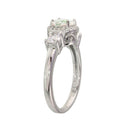 Rhodium Plated 925 Sterling Silver Round Opal Stone Halo CZ Ring - BGR01276