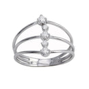 Silver 925 Rhodium Plated Line CZ Ring - BGR01277 | Silver Palace Inc.
