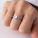 Anillo de pez de plata de ley 925 rodiada con cuerpo de circonita - BGR01296