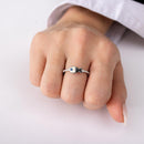 Anillo de pez de plata de ley 925 rodiada con cuerpo de circonita - BGR01296