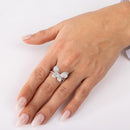Anillo de mariposa con circonitas cúbicas en plata de ley 925 rodiada - BGR01306