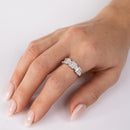 Rhodium Plated 925 Sterling Silver 5 Station Baguette CZ Ring - BGR01312