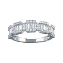 Rhodium Plated 925 Sterling Silver 5 Station Baguette CZ Ring - BGR01312 | Silver Palace Inc.