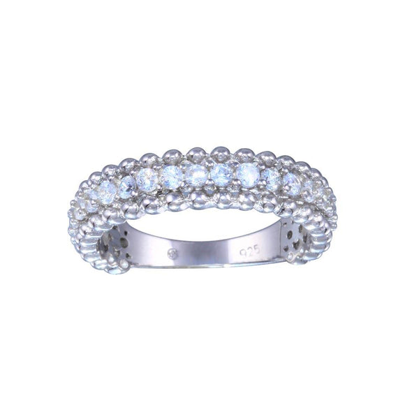Rhodium Plated 925 Sterling Silver Clear CZ Ring - BGR01318CLR | Silver Palace Inc.
