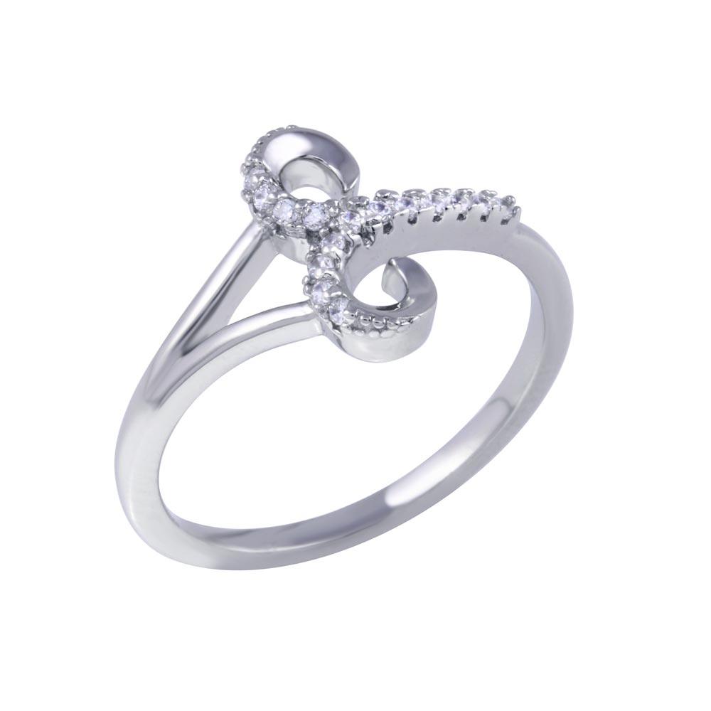 Anillo de plata de ley 925 rodiada con circonita cúbica y signo del zodiaco Aries - BGR01324