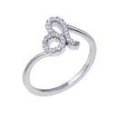 Rhodium Plated 925 Sterling Silver Leo CZ Zodiac Sign Ring - BGR01327