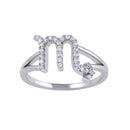 Rhodium Plated 925 Sterling Silver Scorpio CZ Zodiac Sign Ring - BGR01329 | Silver Palace Inc.