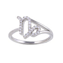 Rhodium Plated 925 Sterling Silver Capricorn CZ Zodiac Sign Ring - BGR01330 | Silver Palace Inc.