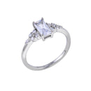 Rhodium Plated 925 Sterling Silver Clear Baguette and CZ Ring - BGR01331