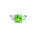Rhodium Plated 925 Sterling Silver Past Present Future Green CZ Ring - BGR01364 | Silver Palace Inc.
