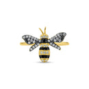 Silver 925 Gold Plated Bee CZ Ring - BGR01365 | Silver Palace Inc.