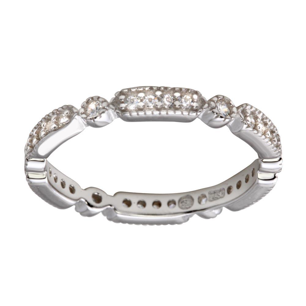 Silver 925 Rhodium Plated CZ Eternity Ring - BGR01186RHD | Silver Palace Inc.