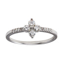 Silver 925 Rhodium Plated Flower CZ Ring - BGR01187 | Silver Palace Inc.