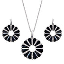 Closeout-Silver 925 Rhodium Plated Open Flower Cookie Set - BGS00071 | Silver Palace Inc.