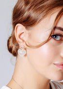 Liquidación - Conjunto de corazón de circonita y piedra sintética en plata de ley 925 rodiada - BGS00407