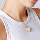 Liquidación - Conjunto de corazón de circonita y piedra sintética en plata de ley 925 rodiada - BGS00407