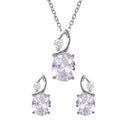 Rhodium Plated 925 Sterling Silver Twisted Oval Birthstone Set - BGS00510