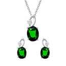 Rhodium Plated 925 Sterling Silver Twisted Oval Birthstone Set - BGS00510