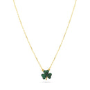 Clearance-Gold Plated 925 Sterling Silver Mini Green Clover Set with CZ - BGS00610