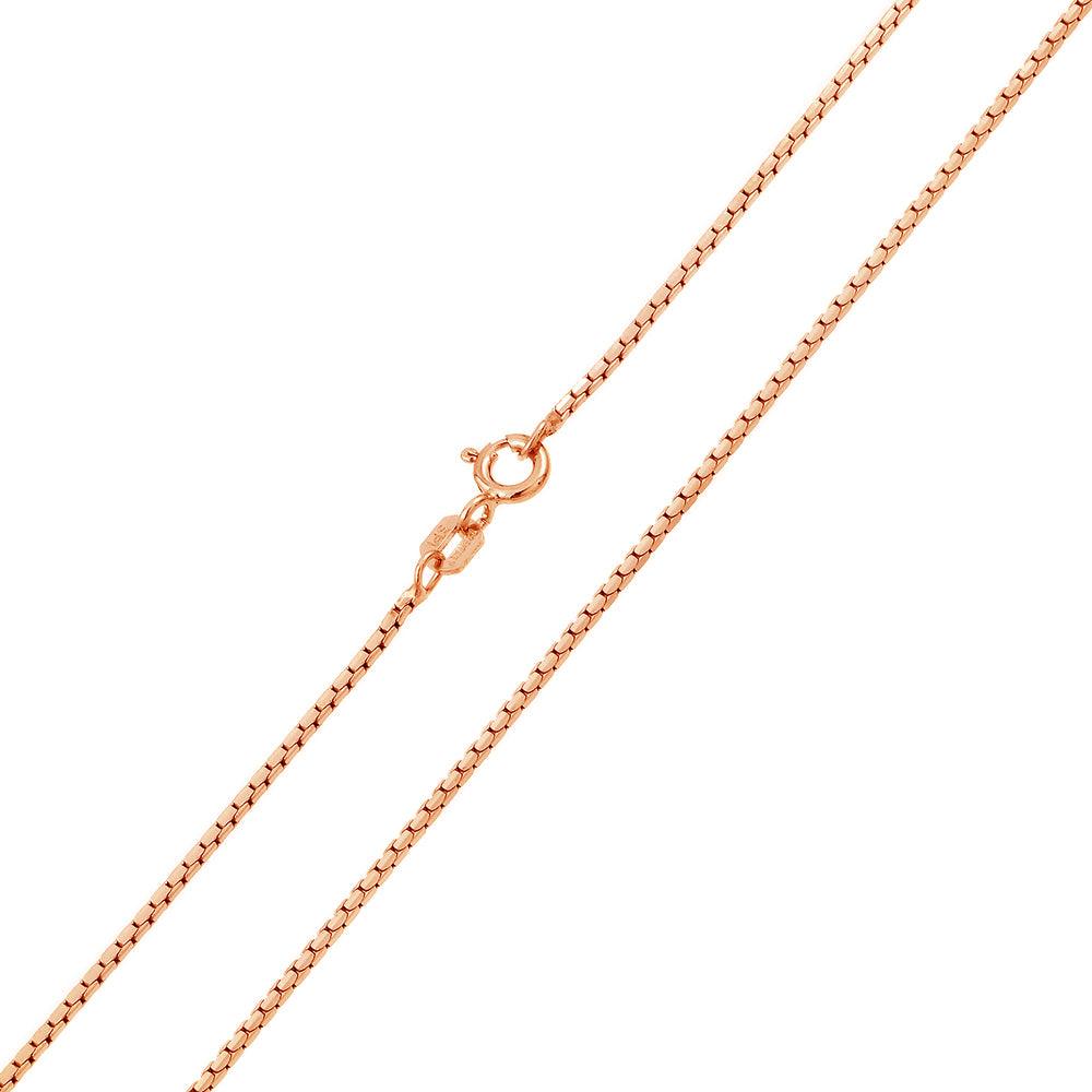 Silver 925 Rose Gold Plated Diamond V Cut Box 024 Chain 0.96mm - CH164 RGP | Silver Palace Inc. #plating_rose gold