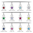 Silver 925 Round CZ Birthstone Boy Flat Charm  - CHARM002 | Silver Palace Inc.