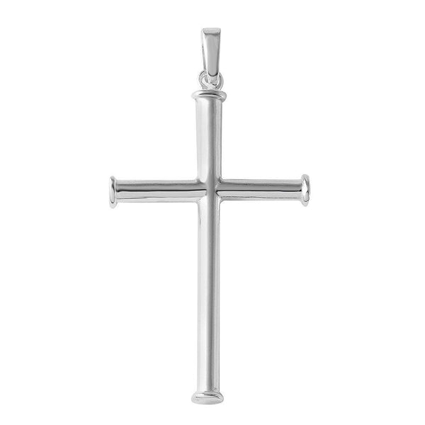 Silver 925 High Polished Cross Pendant with Border - SOP00096 | Silver Palace Inc.