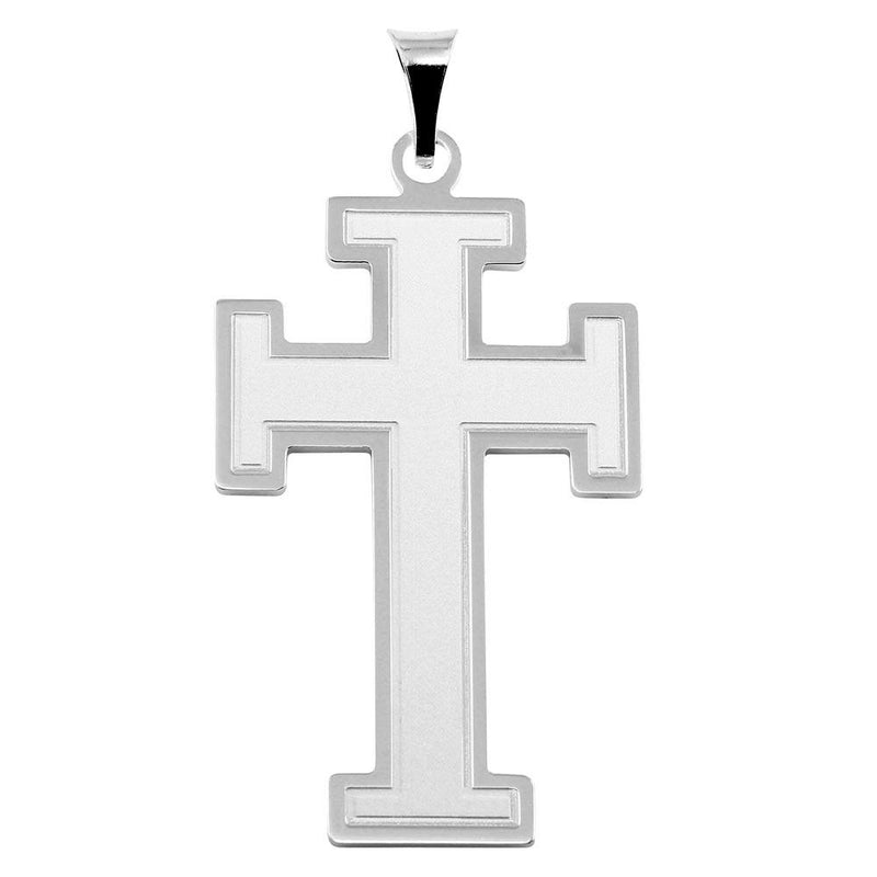 Silver 925 High Polished Cross Pendant - BSP00036 | Silver Palace Inc.