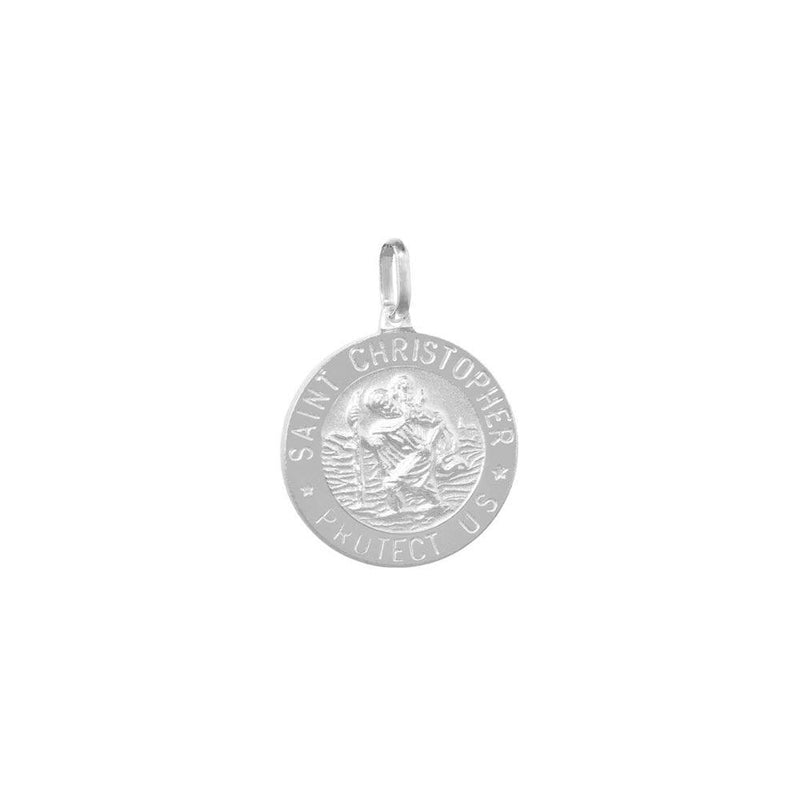 Silver Matte Finish St. Christopher Charm 12mm - BSP00047 | Silver Palace Inc.