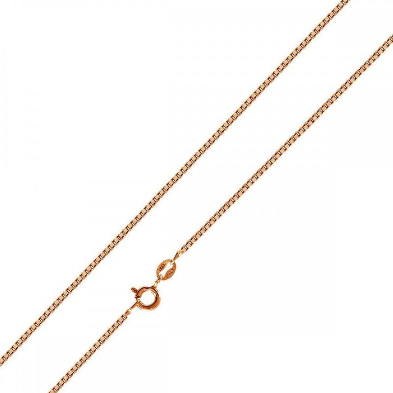 Silver 925 Rose Gold Plated Box 012 Chain 0.7mm - CH156 RGP | Silver Palace Inc.