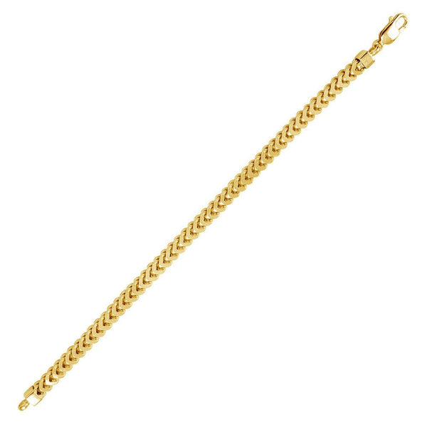 Silver 925 Gold Plated Franco Bracelet 5.75mm - CH441 GP BR | Silver Palace Inc.