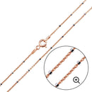 Silver 925 Rose Gold Plated Diamond Cut Beaded Chains 1.4mm - CH180 RH | Silver Palace Inc.