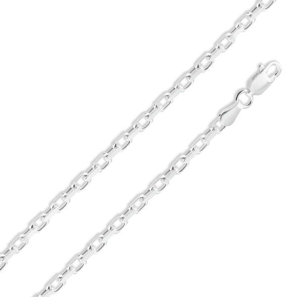 Silver 925 Diamond Cut Forzatina Link 160 Chain 4.3mm - CH19