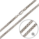 Silver 925 Rhodium Plated Diamond Cut Slash Round Box Chains 3.9mm - CH212C RH | Silver Palace Inc.