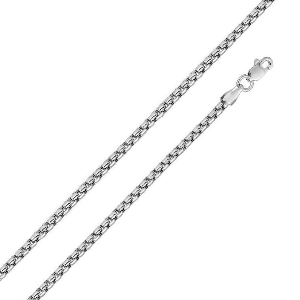 Silver 925 Rhodium Plated Round Box Chain 2.9mm - CH219B RH | Silver Palace Inc.