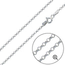 Silver 925 Rhodium Plated Rolo DC 020 Chain 1.3mm - CH227 RH | Silver Palace Inc.