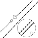 Silver 925 Black Rhodium Plated Round B-W Snake 020 Chain with 1DC - CH258 BLK | Silver Palace Inc.