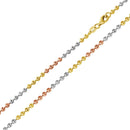 Silver 925 Multi Plated Wave Design Diamond Cut Bead 025 Chains 2.3mm - CH263 MUL | Silver Palace Inc.
