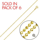 Silver 925 Gold Plated Diamond Cut Bead Chain 1mm - CH330 GP