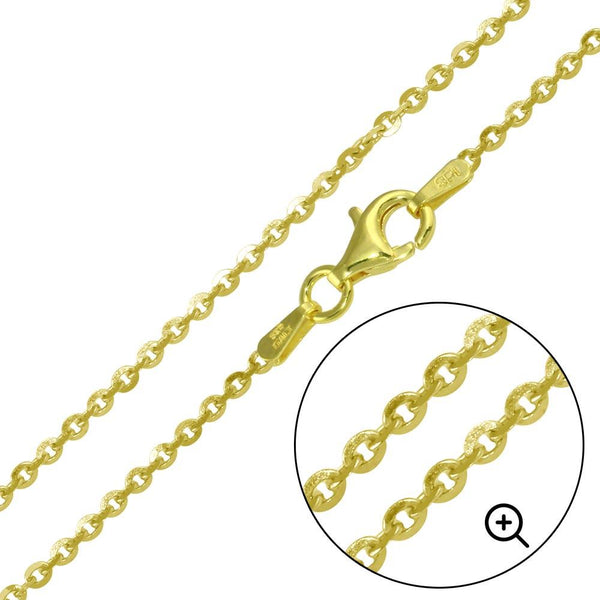 Silver Gold Plated Edge Rolo DC 050 Chain 1.8mm - CH336 GP | Silver Palace Inc.