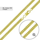Silver 925 Gold Plated Miami Cuban 150 Chain Link 4.9mm - CH342 GP | Silver Palace Inc.