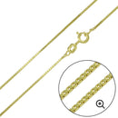 Silver 925 Gold Plated Box Chains 0.8mm - CH345 GP | Silver Palace Inc.