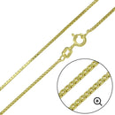 Silver 925  Gold Plated Box Chains 1.0mm - CH347 GP | Silver Palace Inc.