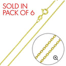 Silver Gold Plated Diamond Cut Anchor Chain 1.35mm - CH364A GP