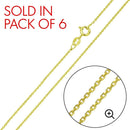 Silver Gold Plated Anchor 025 Chain 1mm - CH364C GP