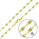 Silver 925 Gold Plated DC Edge Confetti Chain 2.6mm - CH367 GP | Silver Palace Inc.