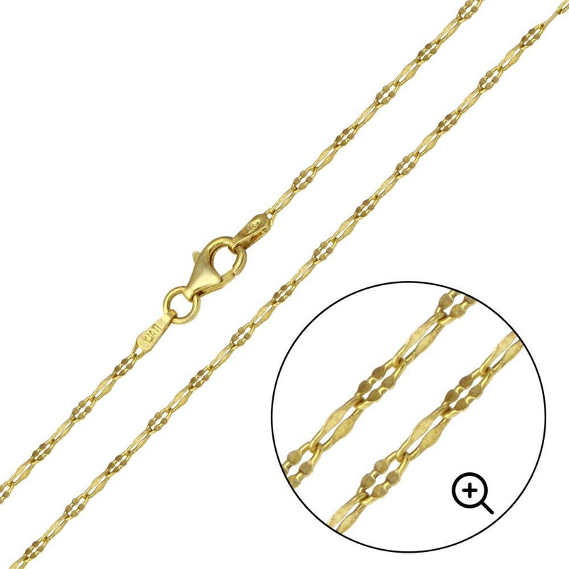 Silver 925 Gold Plated Alternating DC Confetti Chain 2.1mm - CH369 GP | Silver Palace Inc.